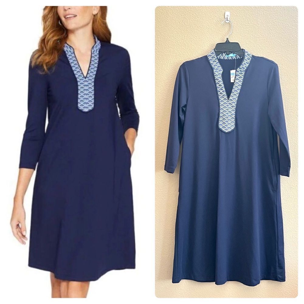 NWT J. McLaughlin Navy Carmine Dress w/ Pockets